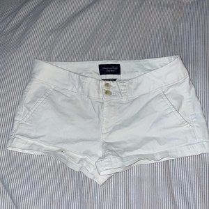 American Eagle White Stretch Jean/Denim Shorts Size 0
